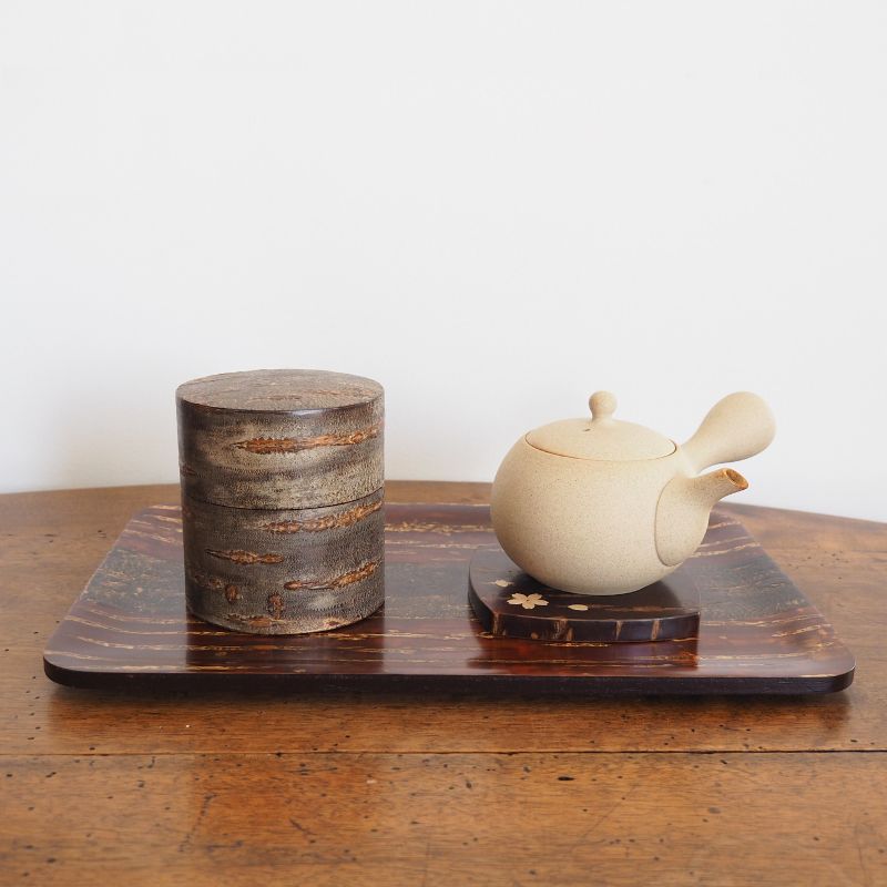 Boîte à thé en bois “Shimofuri-Chu” de Denshiro
