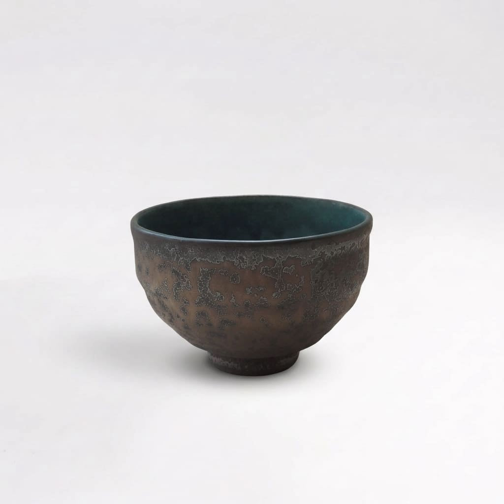 Détail du chawan japonais Mino-yaki en céramique